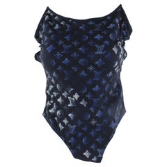 Louis Vuitton Size 36 Navy Mahina Monogram One-Piece Bathing Swim Suit 1112lv62