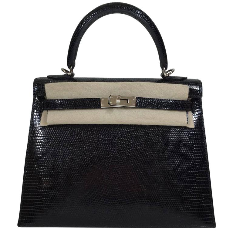 hermes lizard black