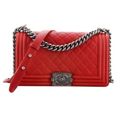 Chanel Boy Flap Bag Quilted Caviar Old Medium