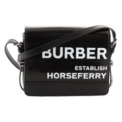 Burberry Grace Flap Bag Horseferry Printed Leather Small