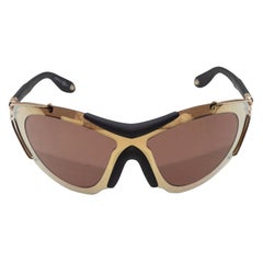 Givenchy Gold-Tone & Black Bug-Eye Sunglasses