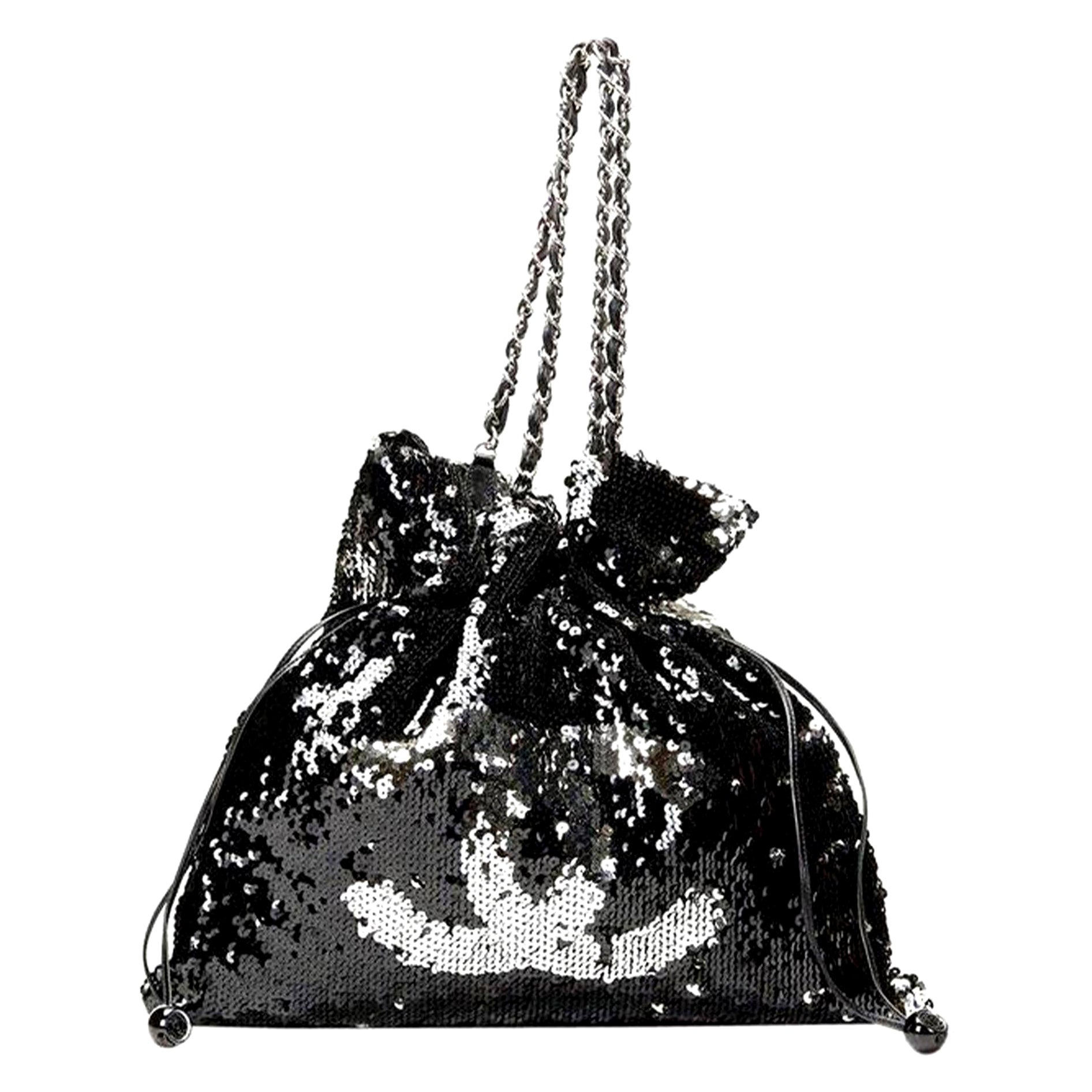 Chanel 2010 Metallic Sequin CC Reversible Large Rare Timeless Tote Bag en vente