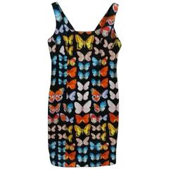 Ikonisches Gianni Versace Kleid mit Schmetterlingsdruck Frühjahr 1995