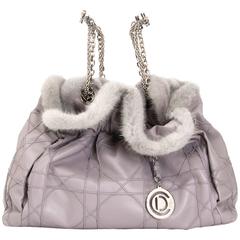 Christian Dior Grey Shoulder Bag with Fur 7