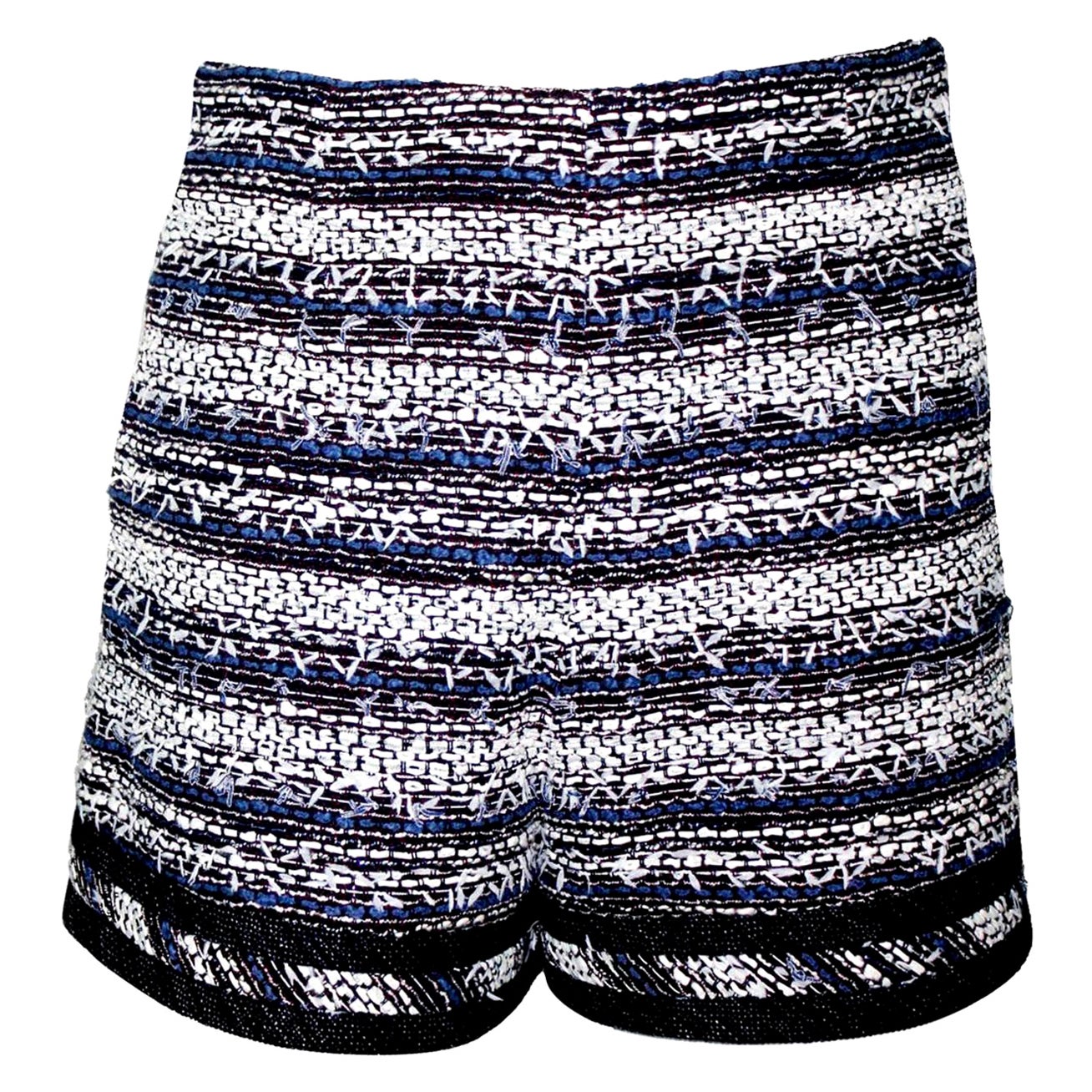 NEU Chanel Mehrfarbige Tweed & Denim Jeans Hot Pants Shorts im Angebot