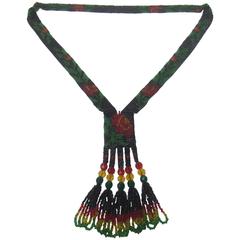 Opulent Art Deco Glass Beaded Sautoir Necklace ca 1930 4