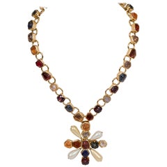 Chanel Gripoix Maltese Pendant Necklace