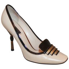 Louis Vuitton Limited Edition Art Deco Black, Ivory, and Gold Pumps - 38