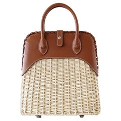 Used Hermes Bolide Picnic Osier Bag Wicker Barenia Limited Edition