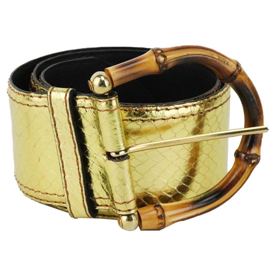 Yves Saint Laurent Vintage Metallic Python Waist Belt 