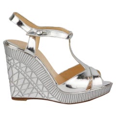 Christian Louboutin Geometric Leather Wedge Sandals EU 37 UK 4 US 7 at  1stDibs | eu 37 to uk, us7 to uk, christian louboutin silver wedges