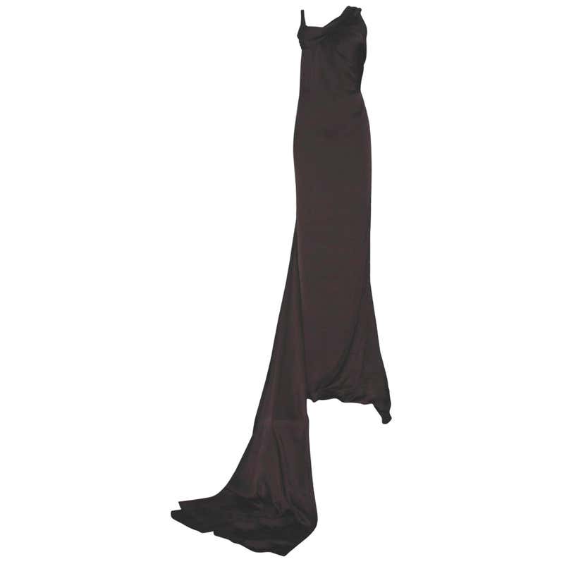 Iconic Gucci by Tom Ford 1999 Black Deep Cleavage Maxi Dress Evening ...