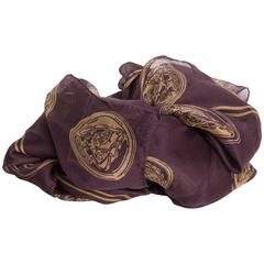 Vintage Gucci Gold Coins Silk Scarf