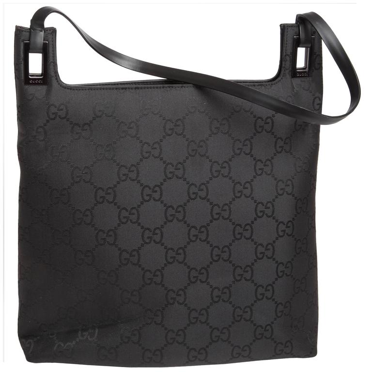 Gucci Vintage Black Logo Shoulder Bag At 1stdibs Gucci Vintage Black Logo Shoulder Bag For