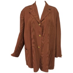 Romeo Gigli jewel button cocoa moire single breasted jacket Vintage