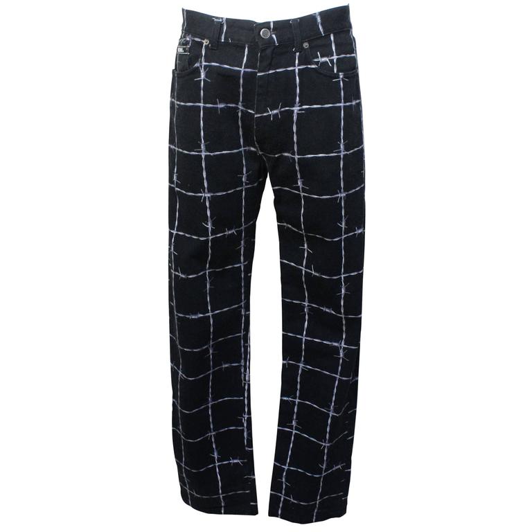 Moschino Mens Barbed Wire Printed Jeans at 1stDibs