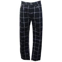 Vintage Moschino Mens Barbed Wire Printed Jeans