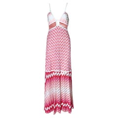 Missoni Crochet Knit Maxi Dress Pink Shades with Peek-a-boo Detail 42