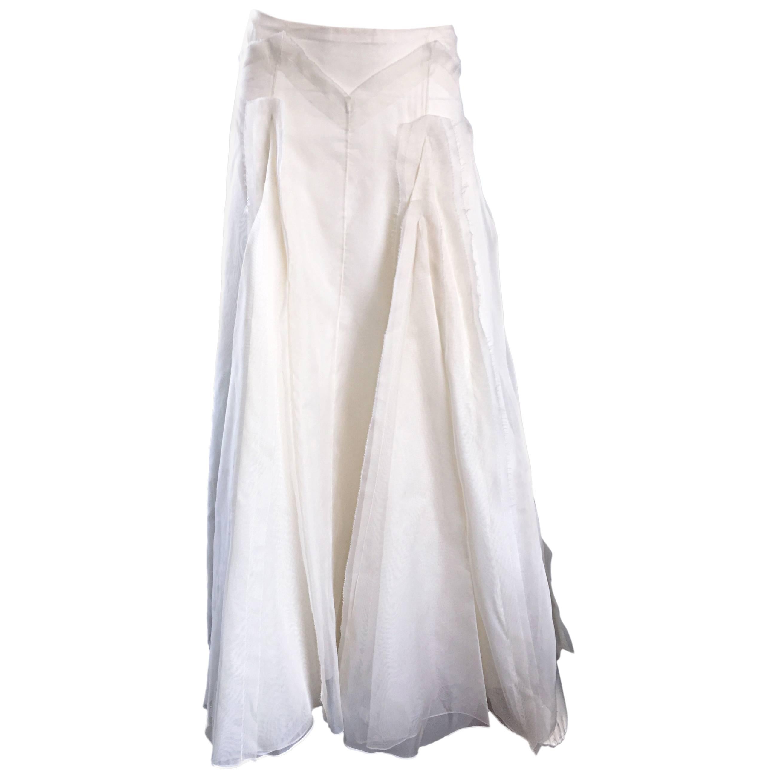 Vintage Carolina Herrera Ivory Silk Faille ' Patchwork ' Ball Evening Full Skirt
