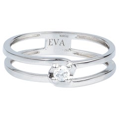 EVA certified Serena 0.10 carat round brillant synthetic diamond white gold ring