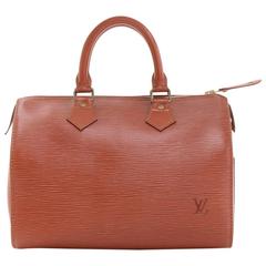 1990s Louis Vuitton Kenyan Fawn Brown Epi Leather Vintage Speedy 25