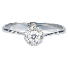 EVA certified Alessia 0.1 carat round brillant synthetic diamond white gold ring