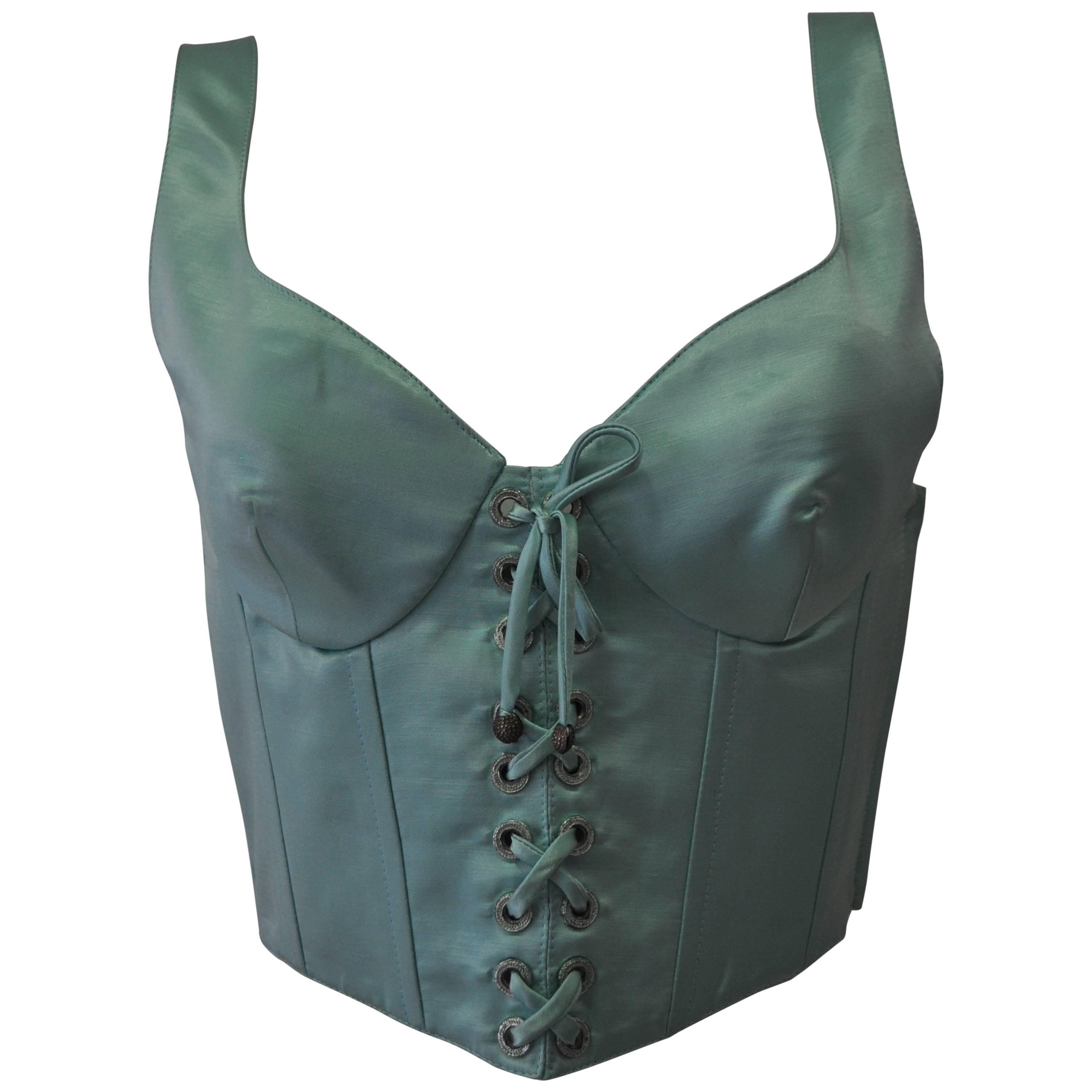 Iconic Gianni Versace Istante Mint Green Bustier