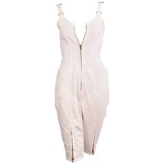 Katharine Hamnett Abbreviated White Denim Overalls