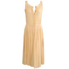 Vintage Ted Lapidus Silk Crepe Button Front Dress