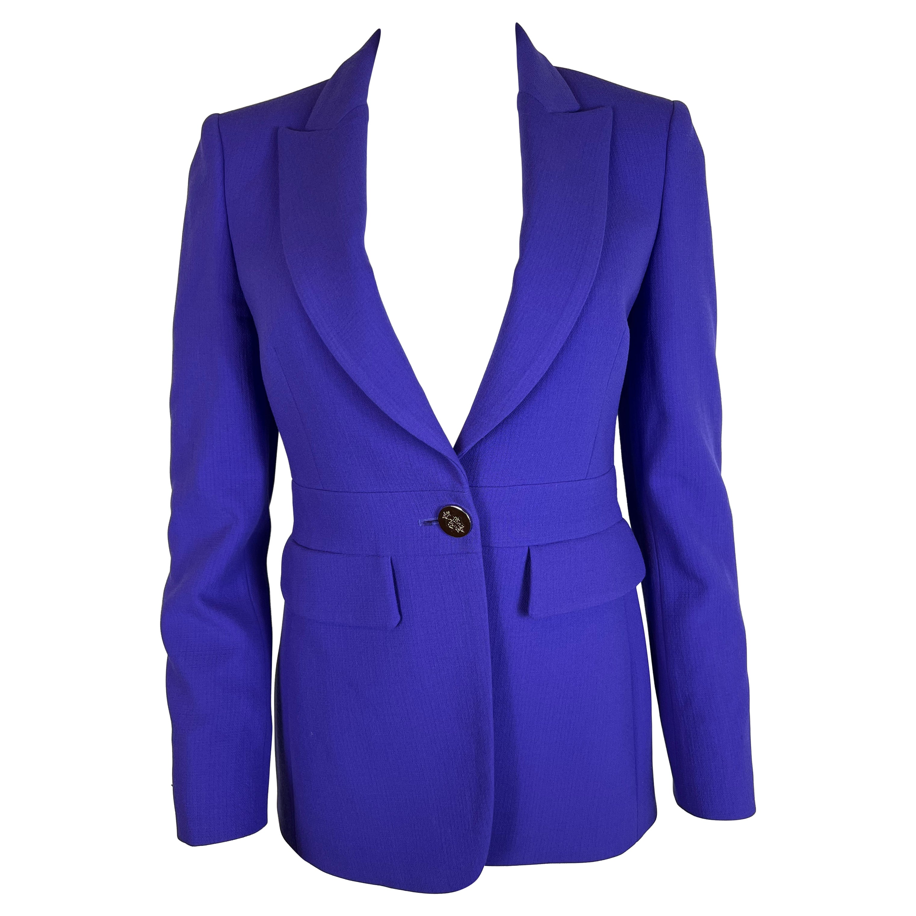 Emilio Pucci Purple Blazer Jacket, Size 8 For Sale