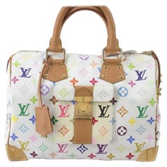 Louis Vuitton White Multicolor Monogram Speedy 30cm Handbag