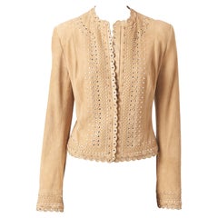 Dior Suede Jacket With Grommet Detail.
