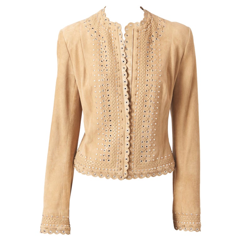 Dior Suede Jacket With Grommet Detail. For Sale at 1stDibs