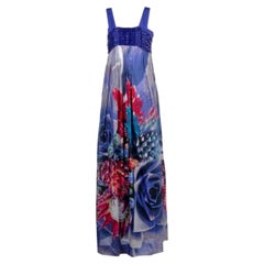 New Roberto Cavalli Embellished Floral Print Long Dress It size 42 - US 6