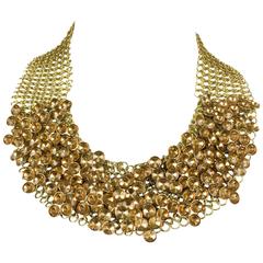 Vintage Celine Gold-Tone Beaded Necklace - 1990s