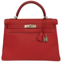 2004 Hermes Kelly 32 Vermillion Togo PHW Excellent Condition