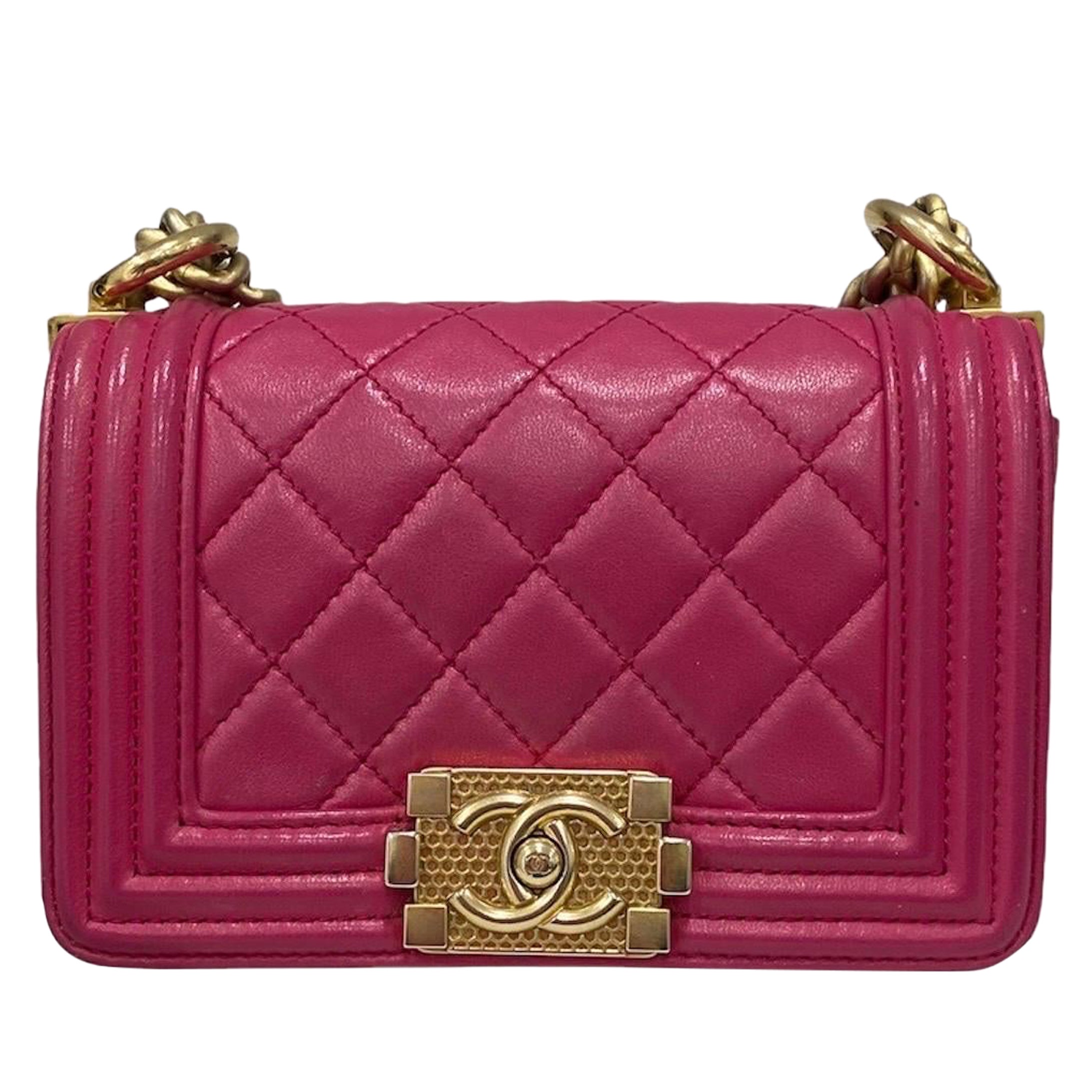 2017 Chanel Mini Boy Pink Small Shoulder Bag