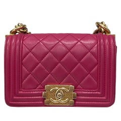 2017 Chanel Mini Boy Pink Small Shoulder Bag