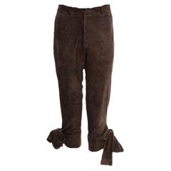 NEW Yves Saint Laurent Tom Ford 2002 Brown Leather Bow-Tie "Pirate" Pants 38
