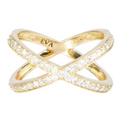 EVA certified Oriana 0.41 carat round brillant synthetic diamond gold ring