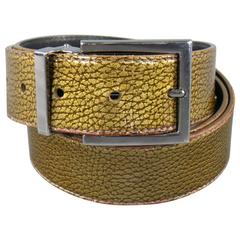 DOLCE & GABBANA Belt -  Size 40 Gold Iridescent Leather Belt