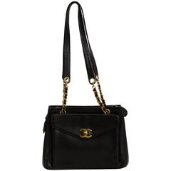Chanel Large Black Caviar Leather Shoulder Tote Bag 6