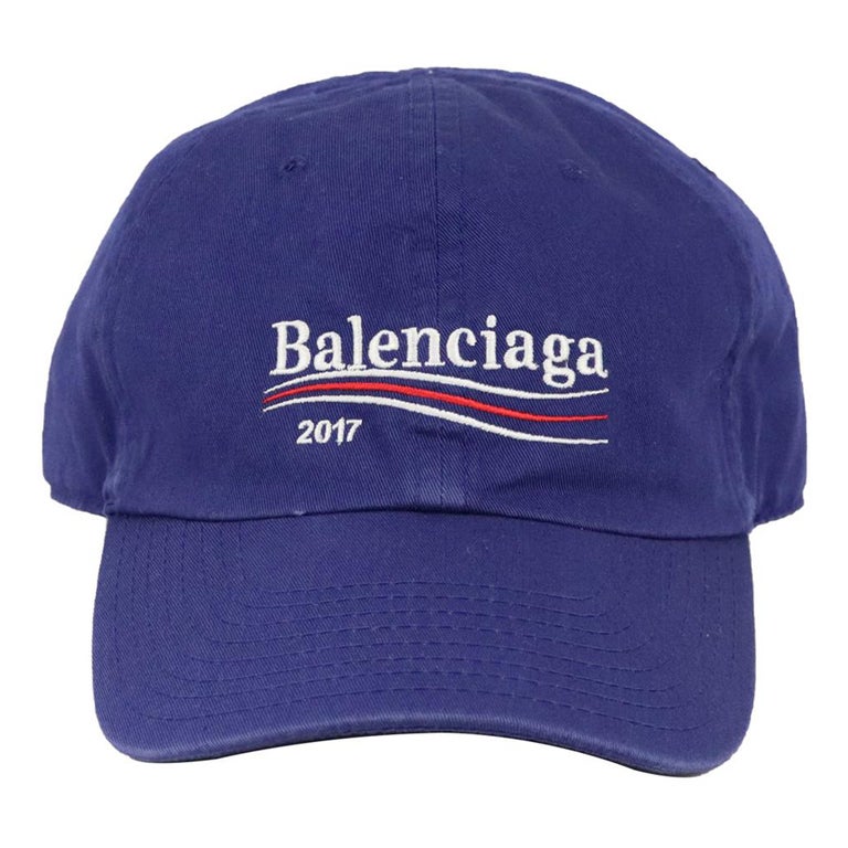 Balenciaga Embroidered Cotton Twill Baseball Cap Large at 1stDibs |  balenciaga cap blue