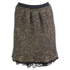Oscar De La Renta Metallic Knitted Skirt Medium