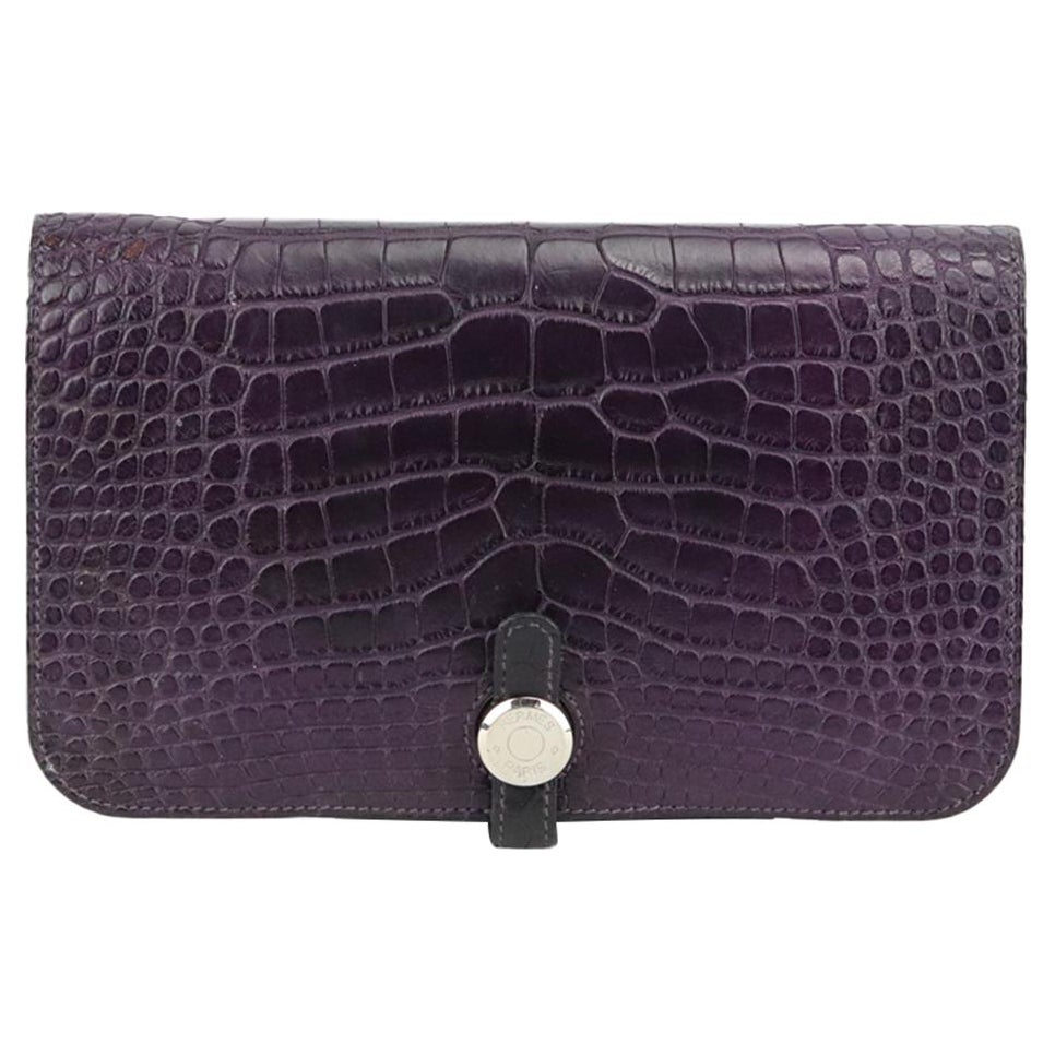 Hermès 2014 Dogon Duo Alligator Mississippiensis And Leather Wallet For Sale