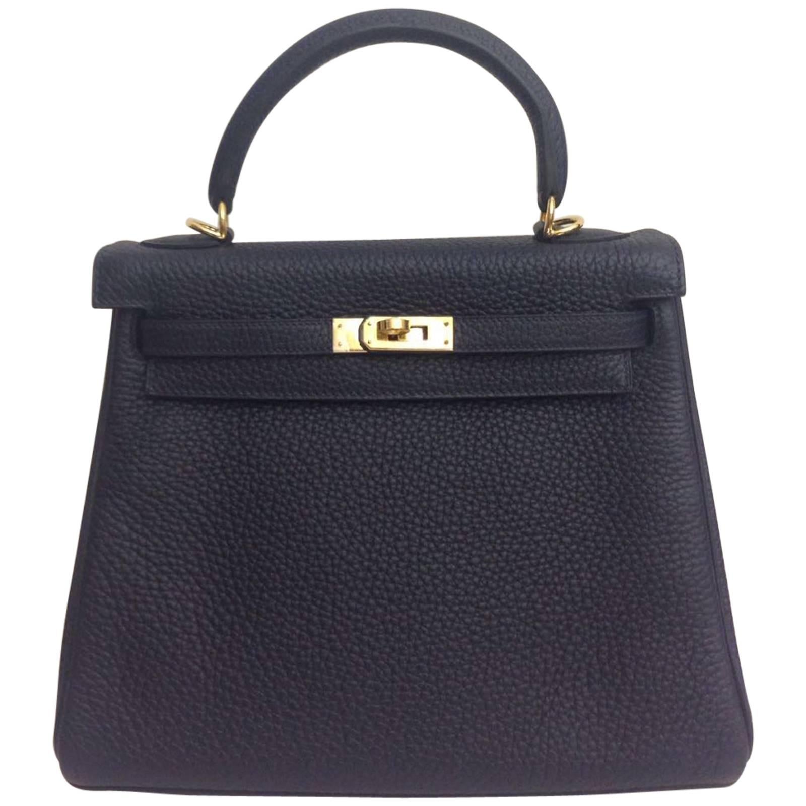 Hermes Kelly 25 Blue Nuit Clemence GHW