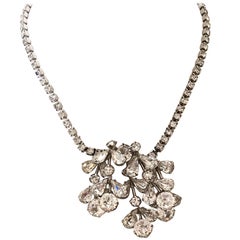 Retro 1950's Weiss Clear Rhinestone Necklace 