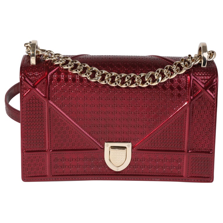 Dior Red Metallic Patent Micro Cannage Small Diorama Bag For Sale at — free download