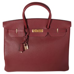 Hermès Rouge H Fjord Birkin 40 GHW