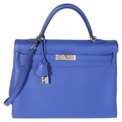 Hermès Bleu Electrique Togo Retourne Kelly 35 PHW